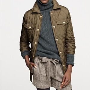 J. Crew Quilted Jacket - Olive Green